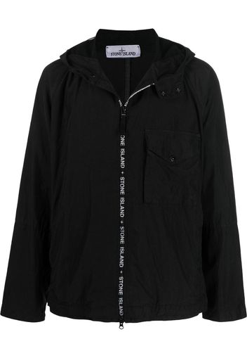 Stone Island logo-trim hooded jacket - Nero