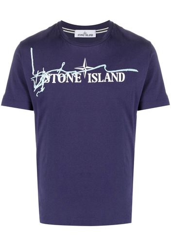 Stone Island logo-print cotton T-shirt - Blu