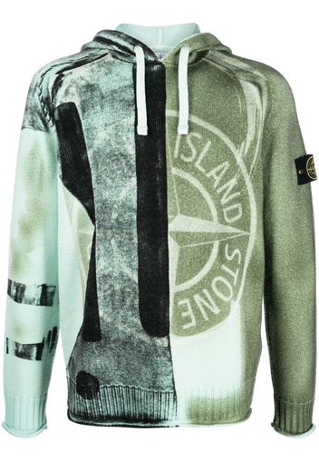 Stone Island two-tone hoodie - Verde