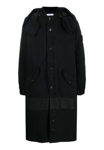 Stone Island logo print raincoat - Nero