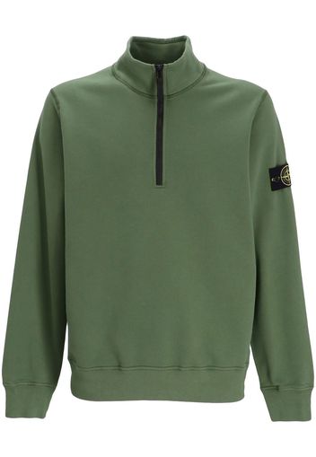 Stone Island compass-patch half-zip sweatshirt - Verde