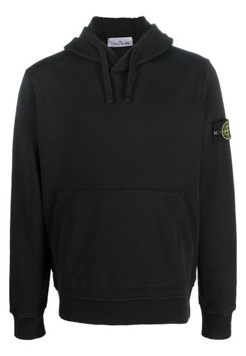 Stone Island Compass-patch drawstring hoodie - Nero