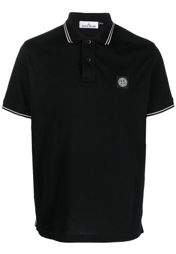 Stone Island logo-patch short-sleeved polo shirt - Nero