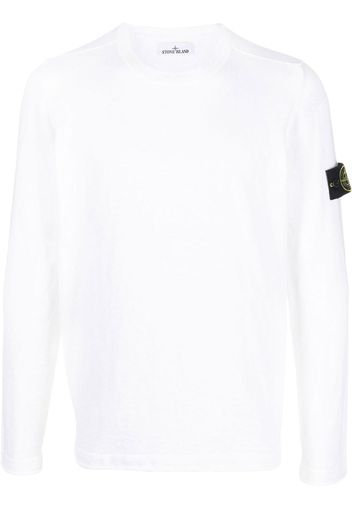 Stone Island logo-patch crew neck sweatshirt - Bianco
