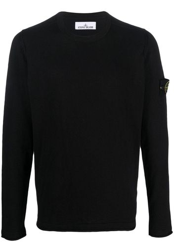 Stone Island logo-patch sleeve jumper - Nero