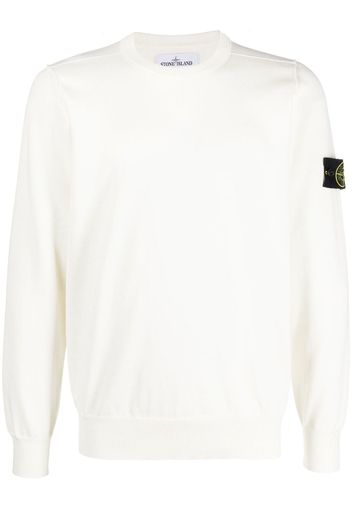 Stone Island Compass-motif long-sleeved sweatshirt - V0001 BIANCO