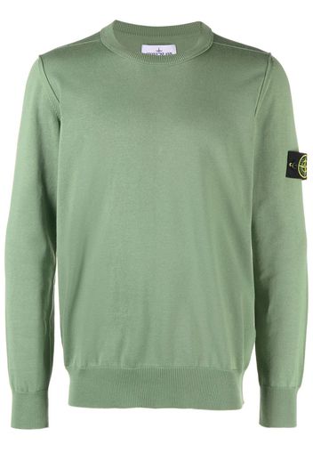 Stone Island logo-print crew neck sweatshirt - Verde