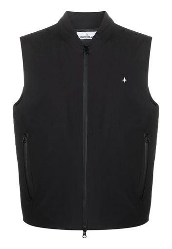 Stone Island embroidered logo zipped waistcoat - Nero