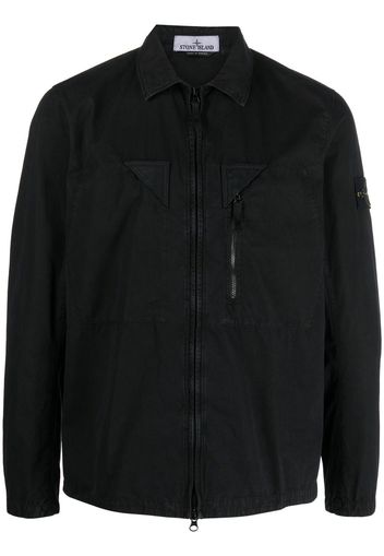 Stone Island logo-patch shirt jacket - Nero