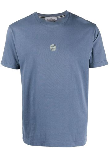 Stone Island logo-print detail T-shirt - Blu
