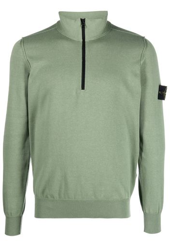 Stone Island Compass motif zip-up sweatshirt - Verde