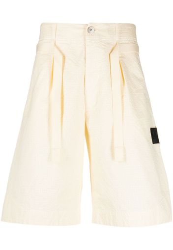 Stone Island Shadow Project Compass-patch chino shorts - Giallo