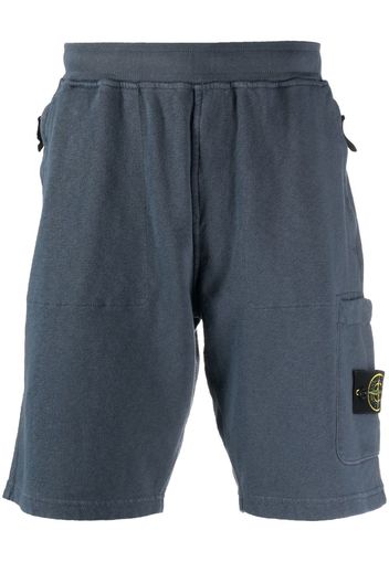 Stone Island Compass-motif cotton shorts - Blu