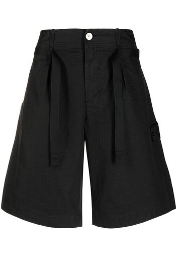 Stone Island Shadow Project Compass-patch chino shorts - Nero