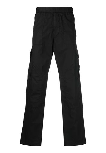 Stone Island Compass-logo cotton cargo trousers - Nero