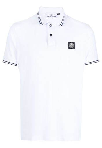 Stone Island Polo con dettaglio a righe - Bianco