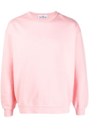 Stone Island embroidered-logo cotton sweatshirt - Rosa