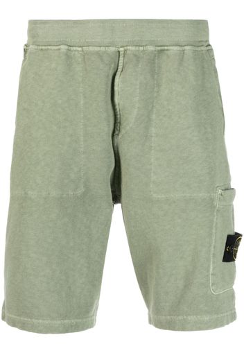 Stone Island Compass-motif cotton shorts - Verde