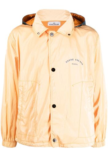 Stone Island chest logo-print hooded jacket - Arancione