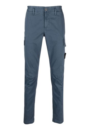 Stone Island mid-rise cotton skinny trousers - Blu