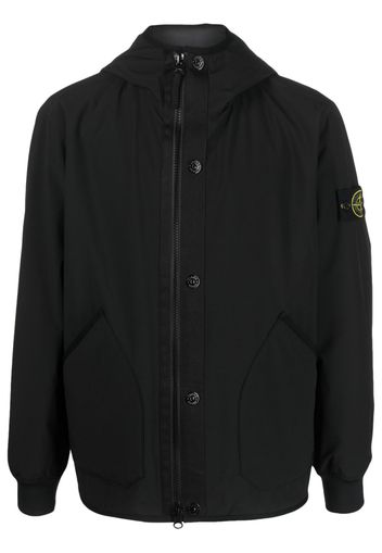 Stone Island Compass-patch hooded jacket - Nero