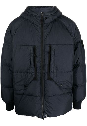 Stone Island Compass-patch puffer jacket - Blu