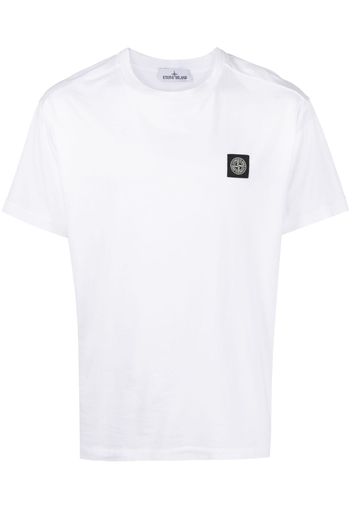 Stone Island Compass-patch cotton T-shirt - Bianco