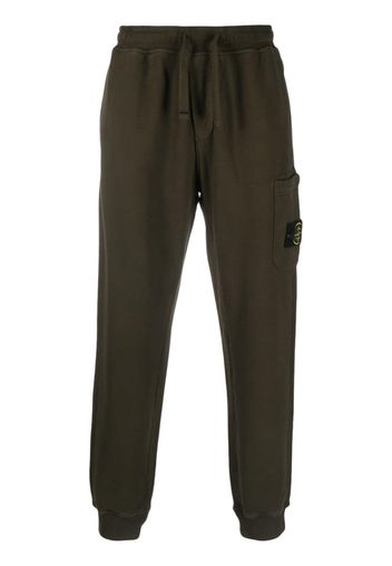 Stone Island Compass patch cotton track pants - Verde