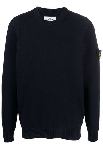 Stone Island Compass-patch knitted jumper - Blu