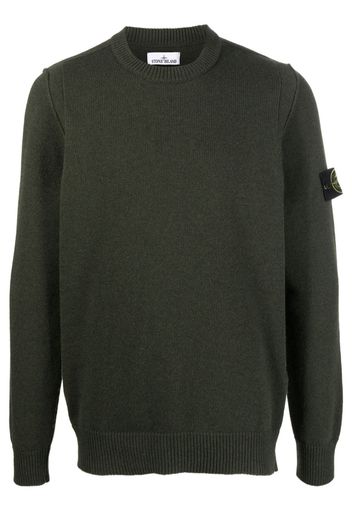 Stone Island Compass patch fine-knit sweatshirt - Verde