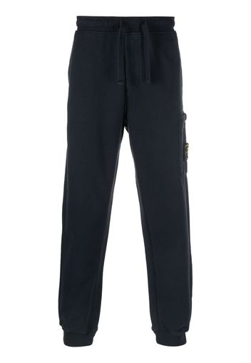 Stone Island Compass patch cotton track pants - Blu