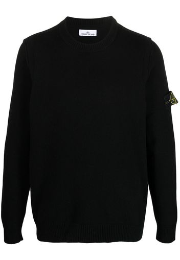 Stone Island Compass patch fine-knit sweatshirt - Nero