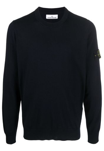 Stone Island Compass-patch virgin wool jumper - Blu