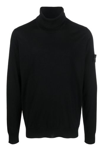 Stone Island roll-neck virgin wool jumper - Nero