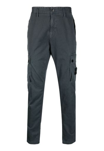 Stone Island Pantaloni dritti con applicazione Compass - Grigio