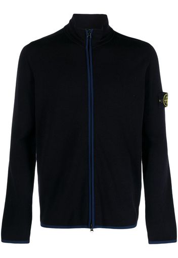 Stone Island Compass-patch zip-up sweatshirt - Blu