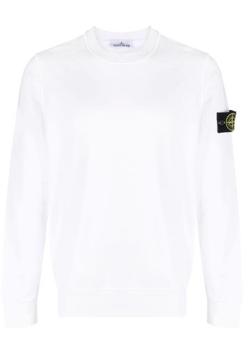 Stone Island Felpa girocollo con applicazione Compass - Bianco