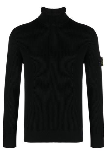 Stone Island Compass-patch roll-neck jumper - Nero