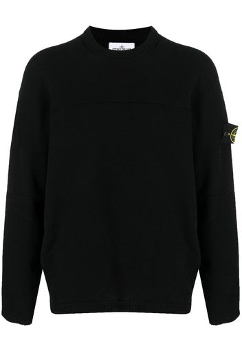 Stone Island Compass-motif wool-blend jumper - Nero