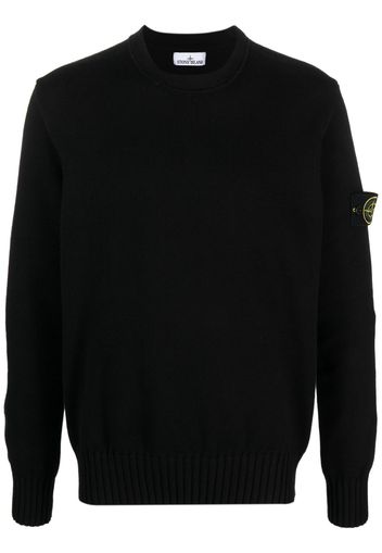 Stone Island Compass-motif cotton-blend jumper - Nero