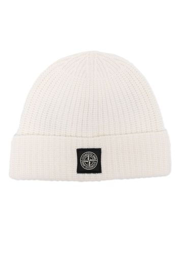 Stone Island Compass-motif ribbed-knit beanie - Toni neutri