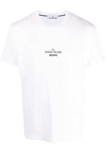 Stone Island logo-print cotton T-shirt - Bianco
