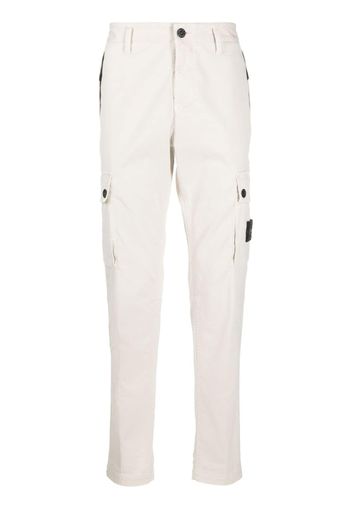 Stone Island Compass-patch slim cargo trousers - Toni neutri