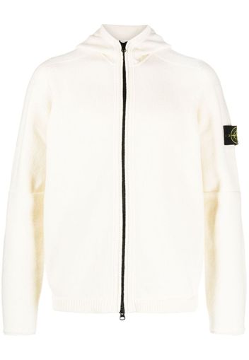 Stone Island logo-patch knitted hoodie - Toni neutri