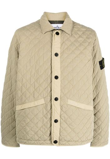 Stone Island quilted press-stud fastening bomber jacket - Verde