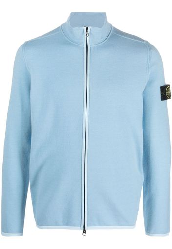 Stone Island Compass-patch zip-up sweatshirt - Blu