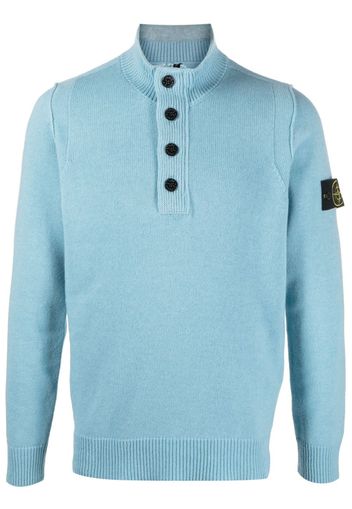 Stone Island Compass-patch high-neck jumper - Blu