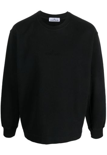 Stone Island logo-embroidered cotton sweatshirt - Nero