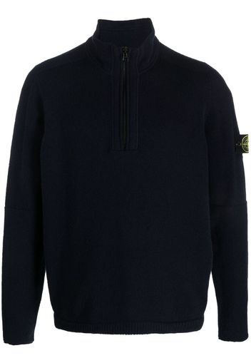 Stone Island Compass-motif half-zip sweatshirt - Blu