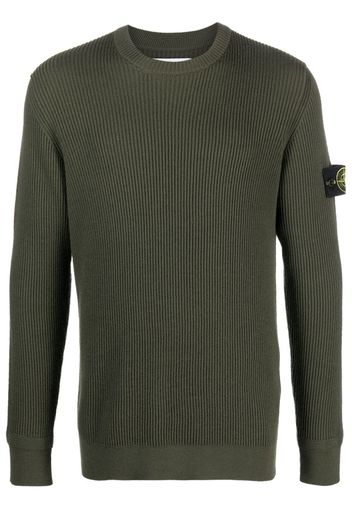 Stone Island Compass-patch virgin-wool jumper - Verde